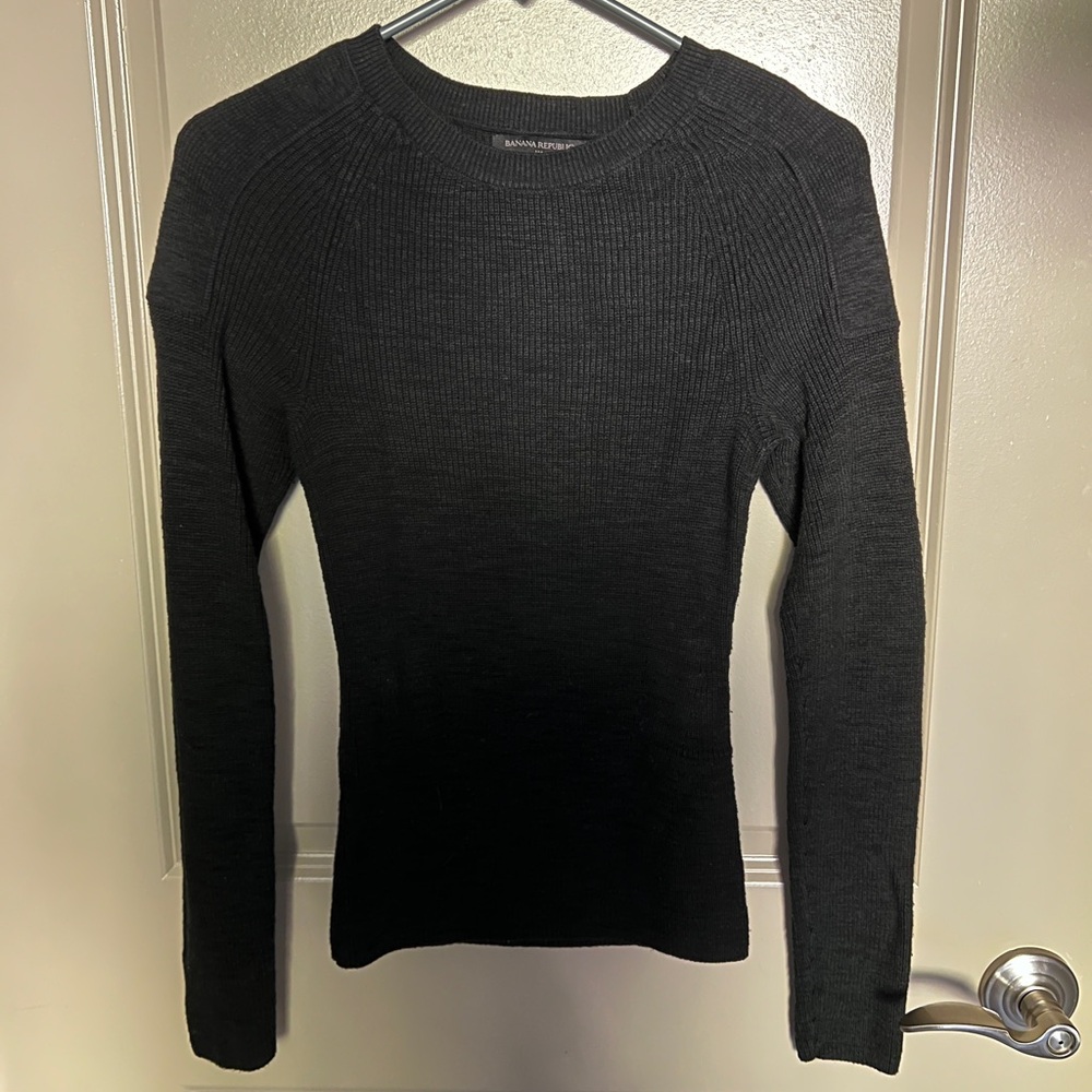 Banana Republic Patch Stitch Sweater- Black- XS